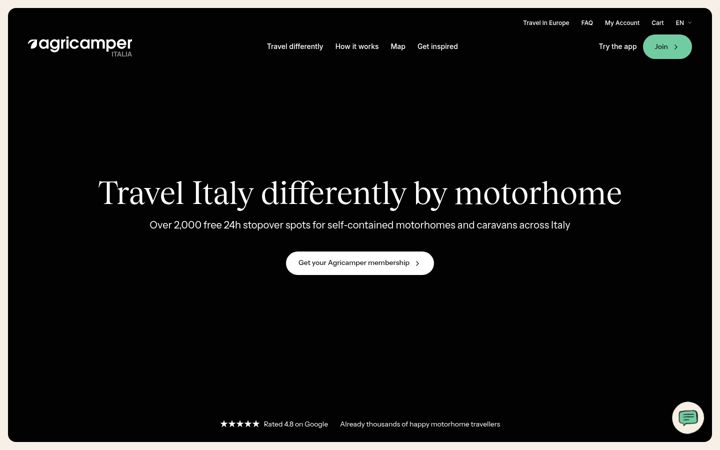 Screenshot of agricamper-italia.com