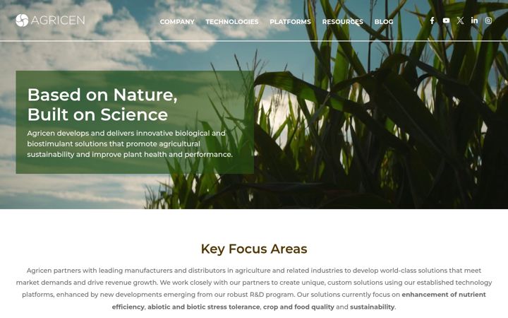 Screenshot of agricen.com