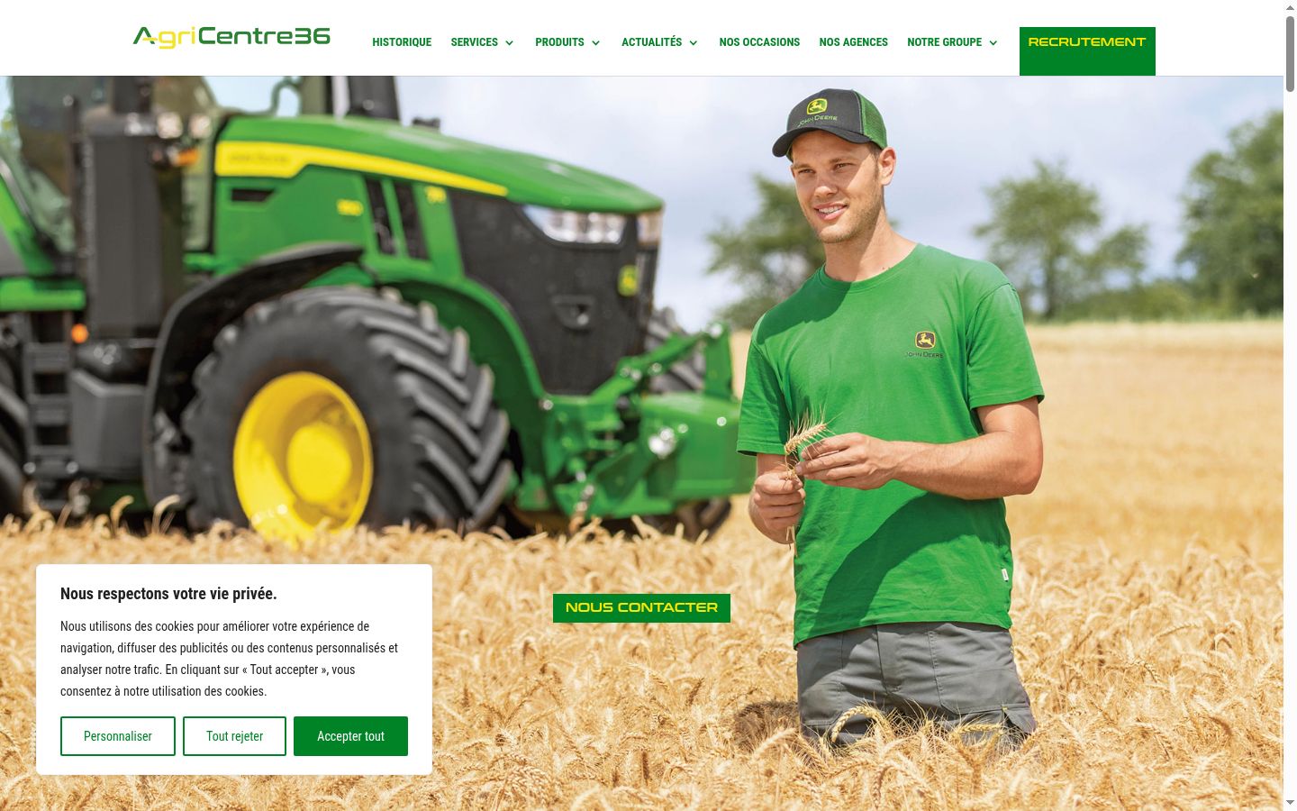 Screenshot of the consent banner shown before any interaction