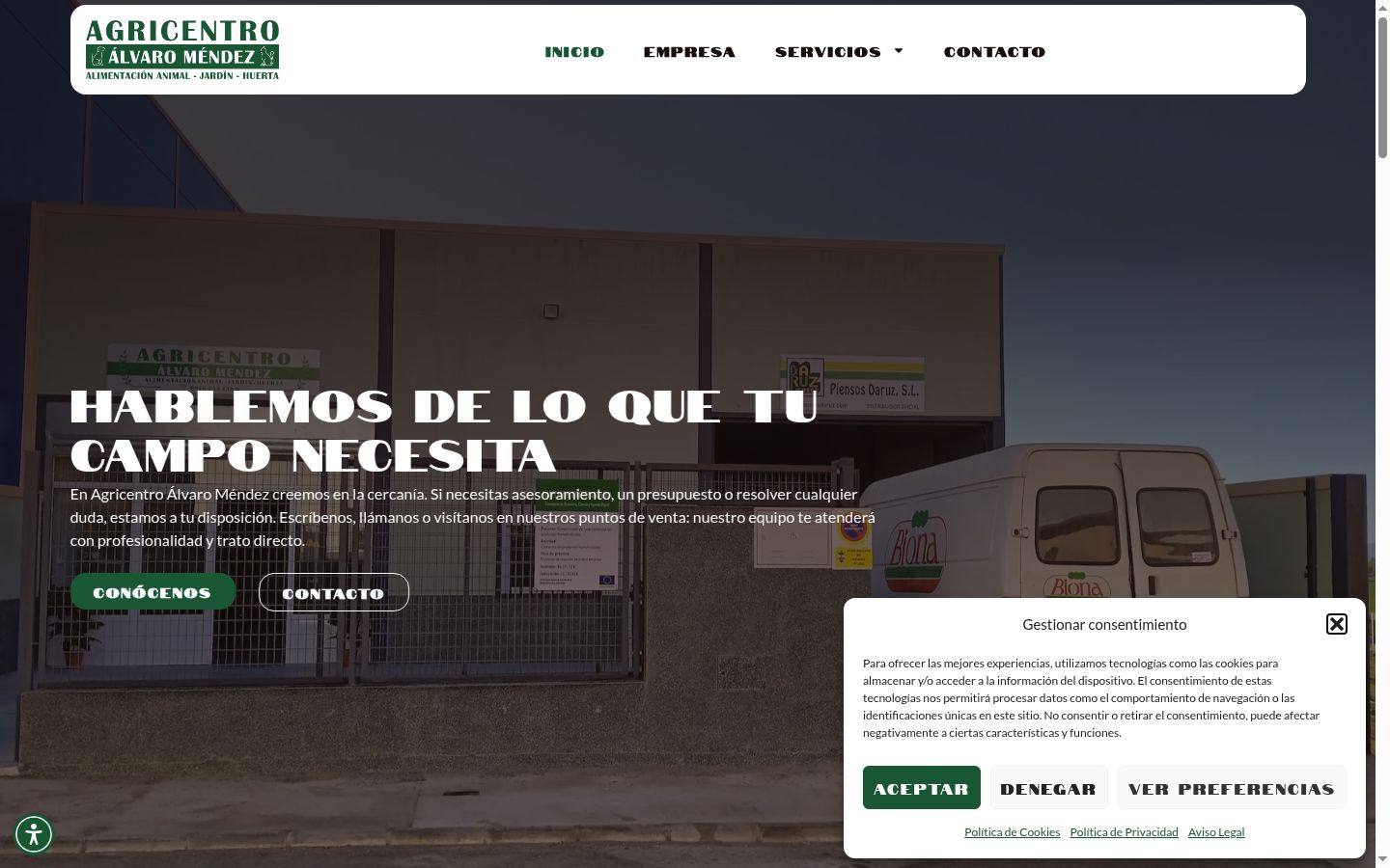 Screenshot of the consent banner shown before any interaction