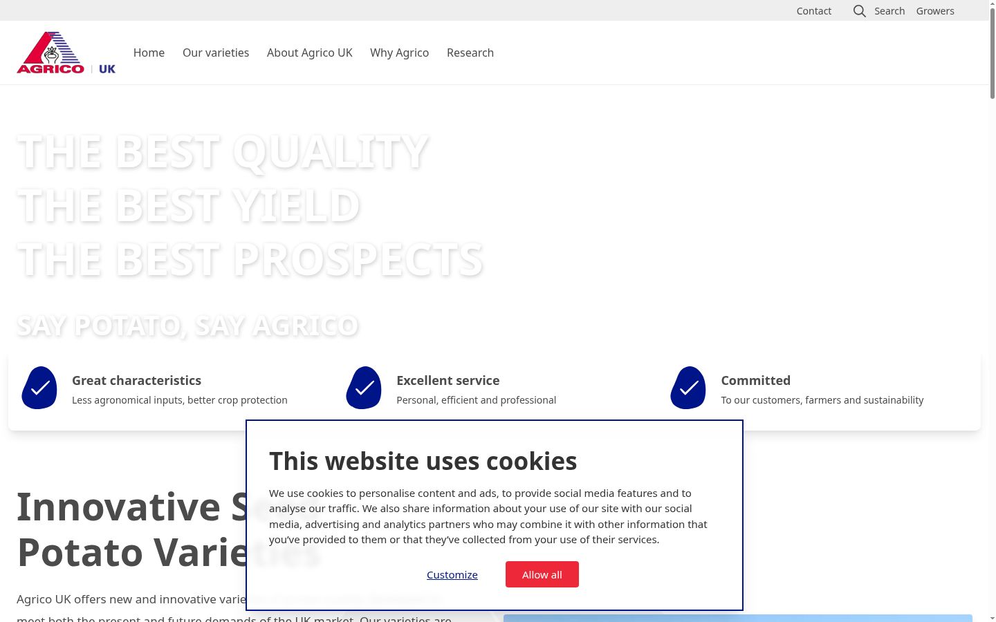 Screenshot of the consent banner shown before any interaction