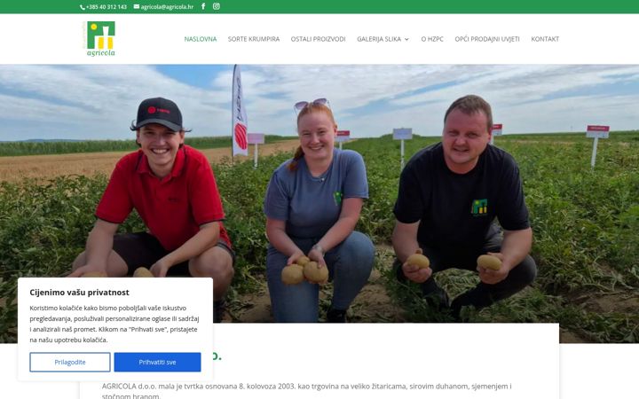 Zrzut ekranu agricola.hr
