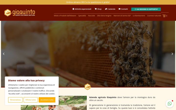 Ekraanipilt saidist agricolagiaquinto.it