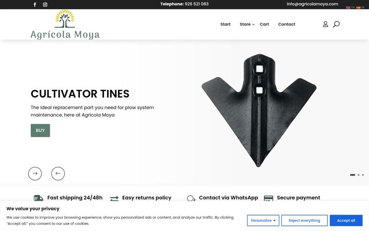 Screenshot of agricolamoya.com