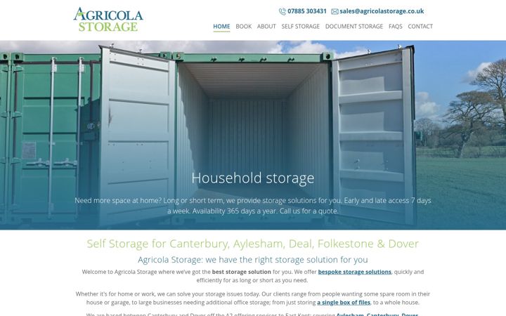 Screenshot of agricolastorage.co.uk