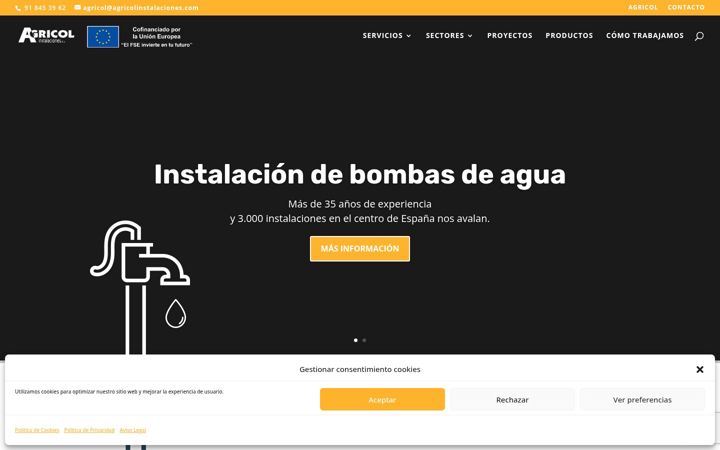 Screenshot of agricolinstalaciones.com