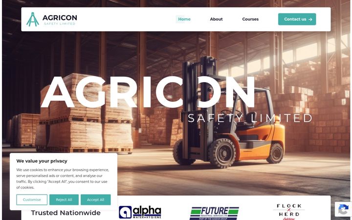 Screenshot of agriconsafety.co.uk