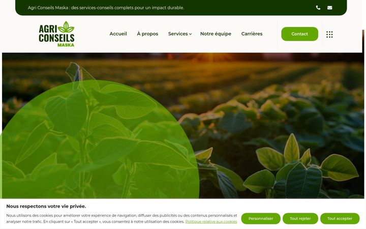 Screenshot of agriconseilsmaska.com