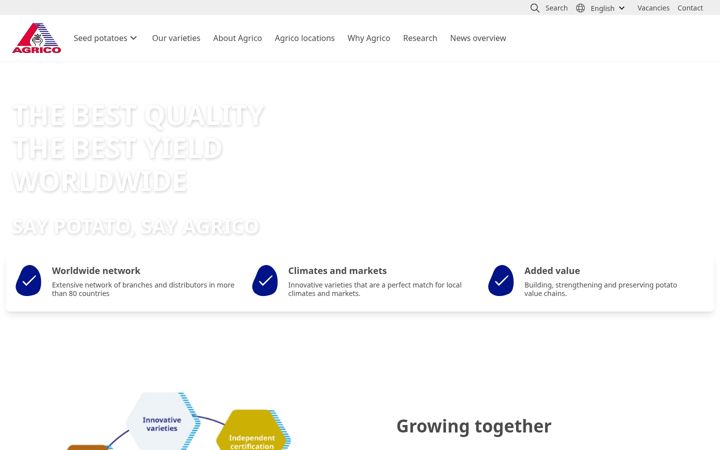 Screenshot van agricopotatoes.com