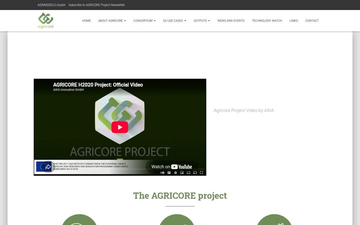 Screenshot of agricore-project.eu