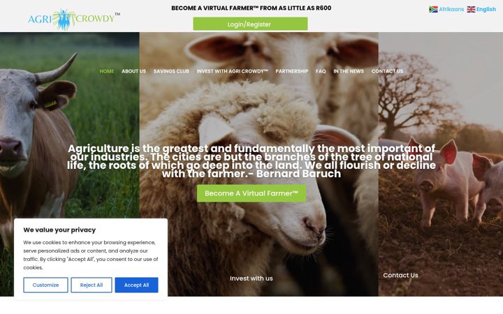 Screenshot of agricrowdy.com