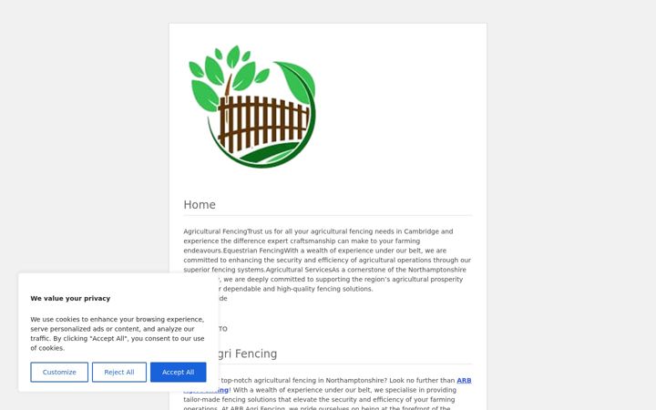 Screenshot of agriculturalfencingcambridgeshire.co.uk