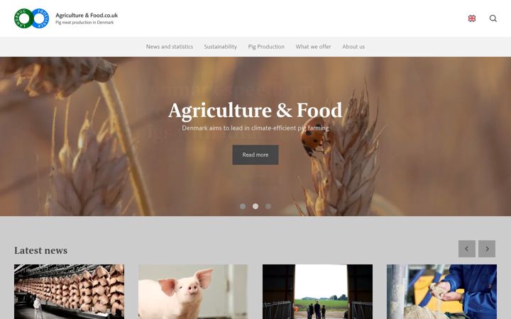 Skærmbillede af agricultureandfood.co.uk