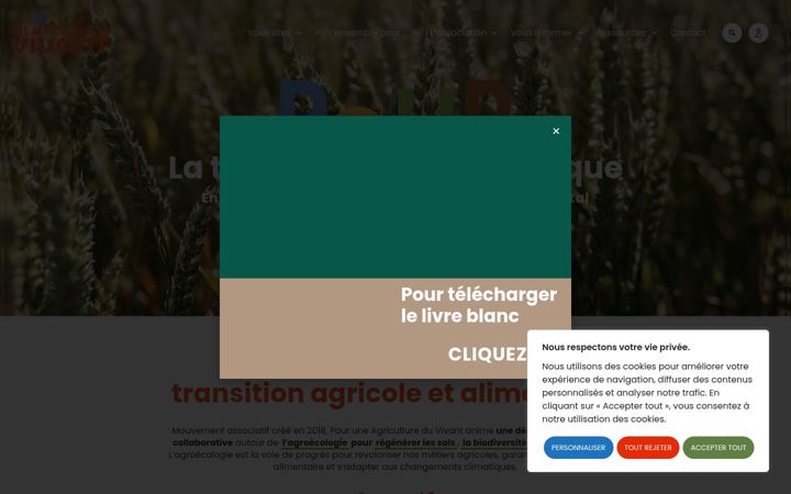 Screenshot of agricultureduvivant.org