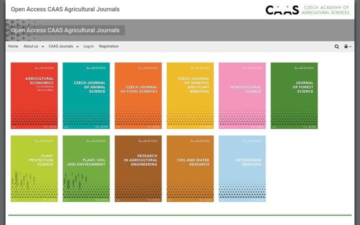 Snímek obrazovky agriculturejournals.cz