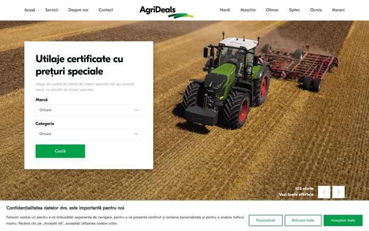 Screenshot di agrideals.ro