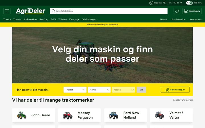 Screenshot of agrideler.no
