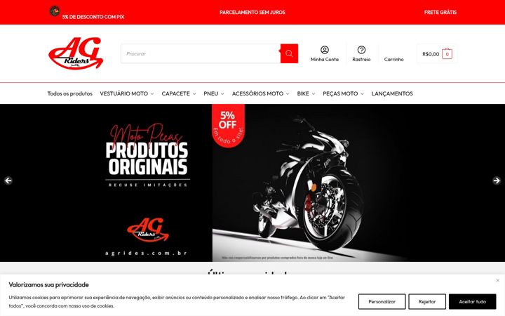 Screenshot of agriders.com.br