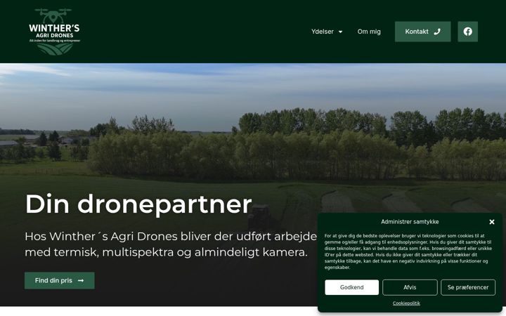 Screenshot of agridrones.dk