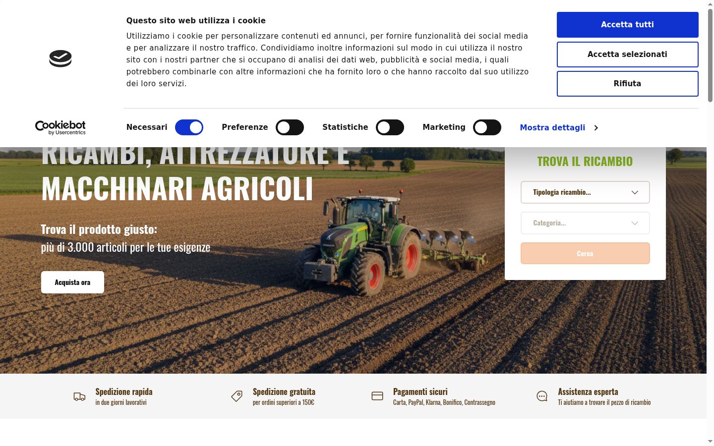 Screenshot des Einwilligungsbanners vor jeglicher Interaktion