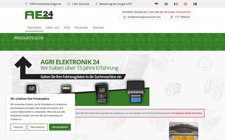 Screenshot of agrielektronik24.de