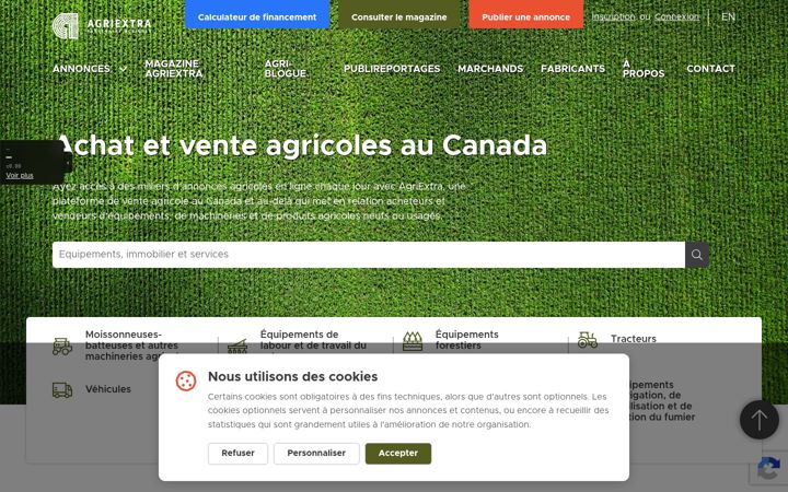 Screenshot of agriextra.ca