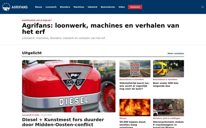 Screenshot of agrifans.nl