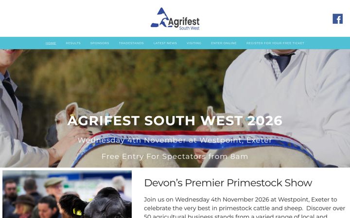 Posnetek zaslona agrifestsouthwest.co.uk