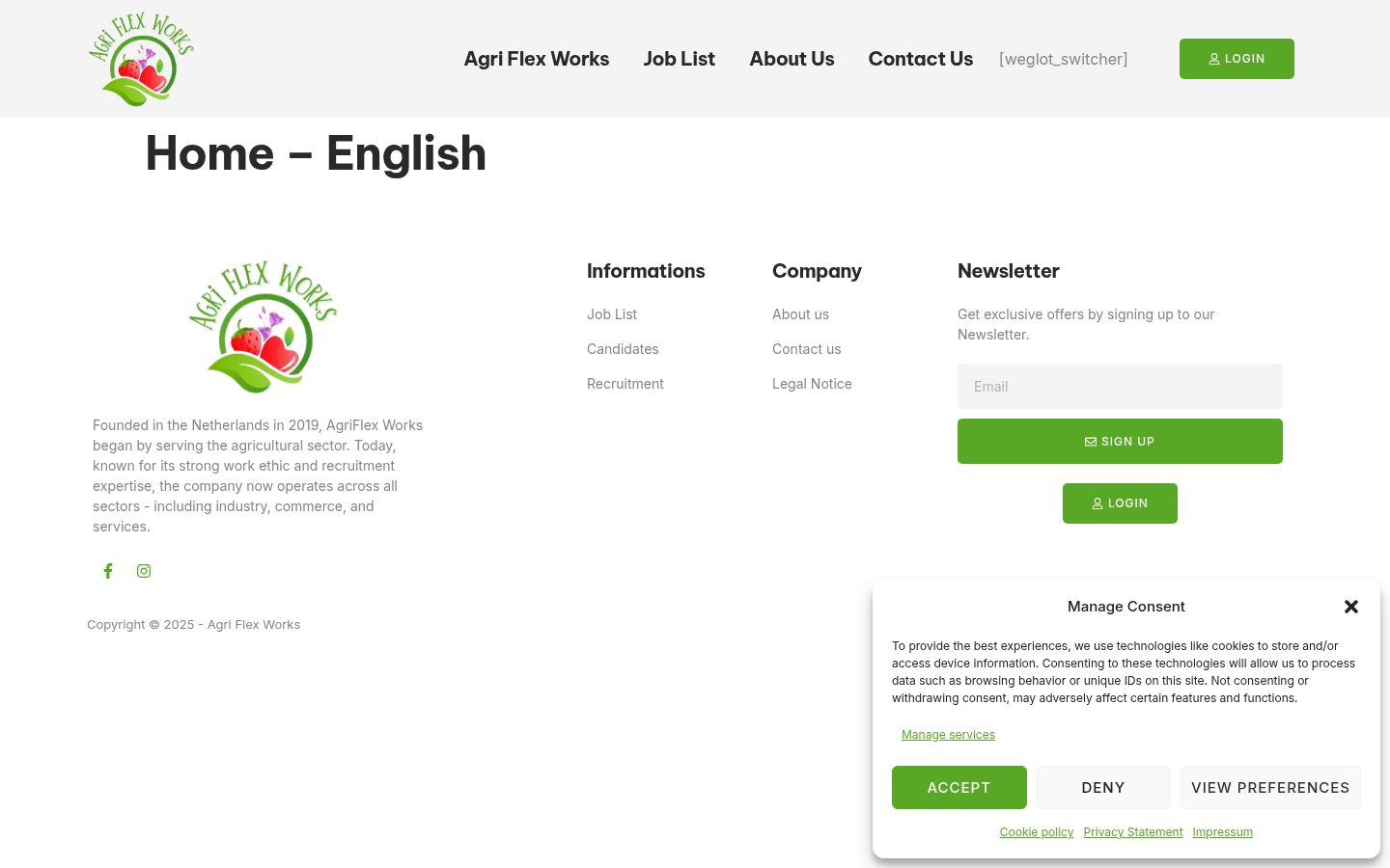 Screenshot of the consent banner shown before any interaction