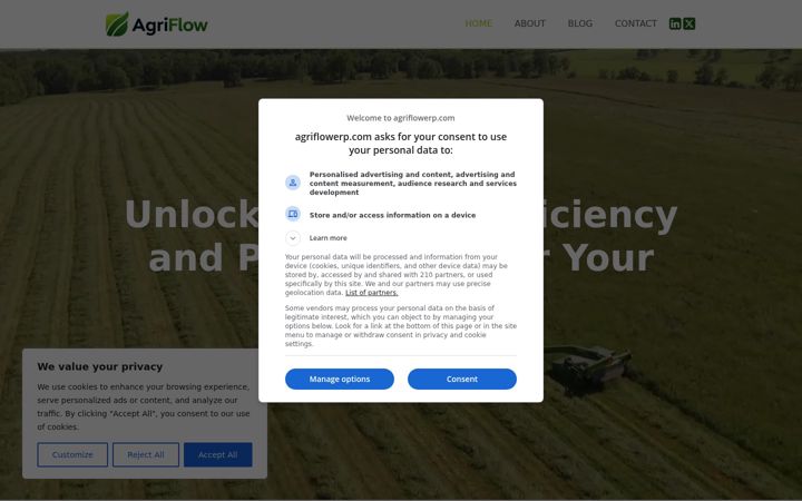 Screenshot of agriflowerp.com