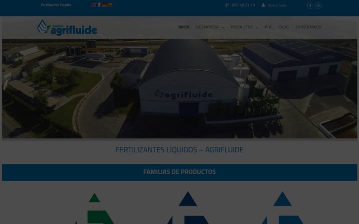 Screenshot stránky agrifluide.com
