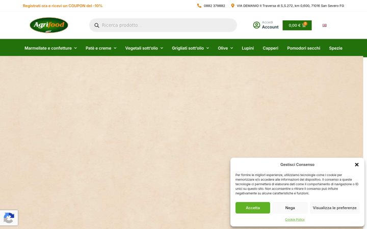 Screenshot stránky agrifoodpuglia.com