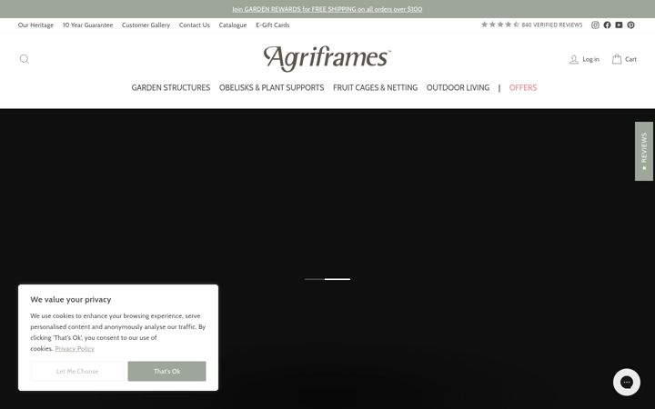 Screenshot von agriframes.us