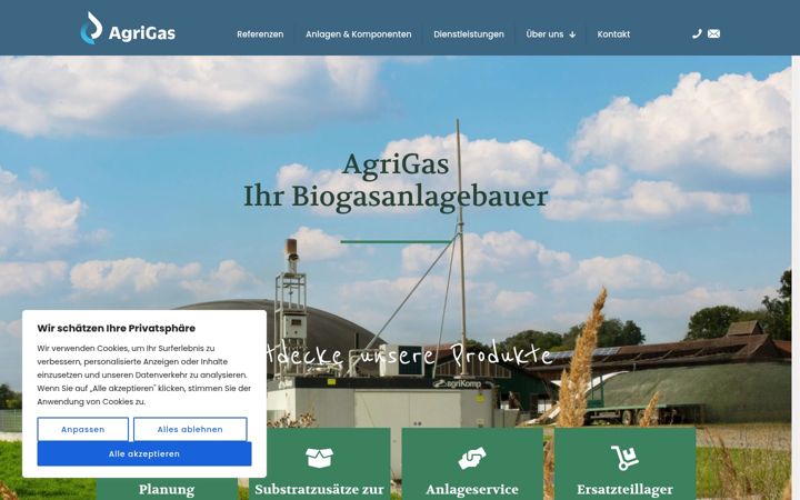 Screenshot of agrigas.ch