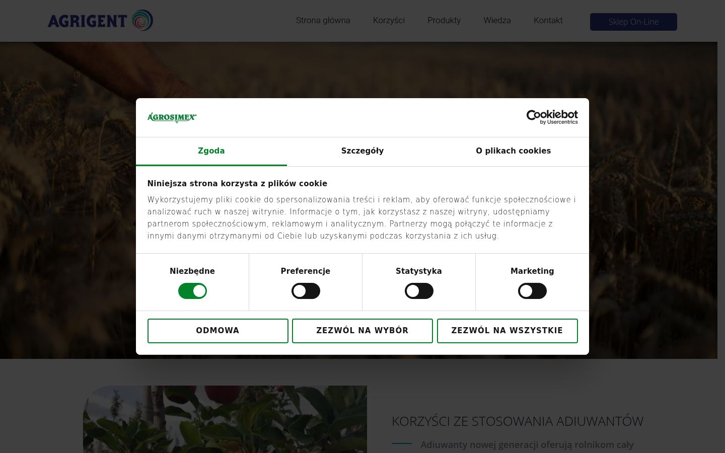 Snimka zaslona bannera za privolu prikazanog prije bilo kakve interakcije