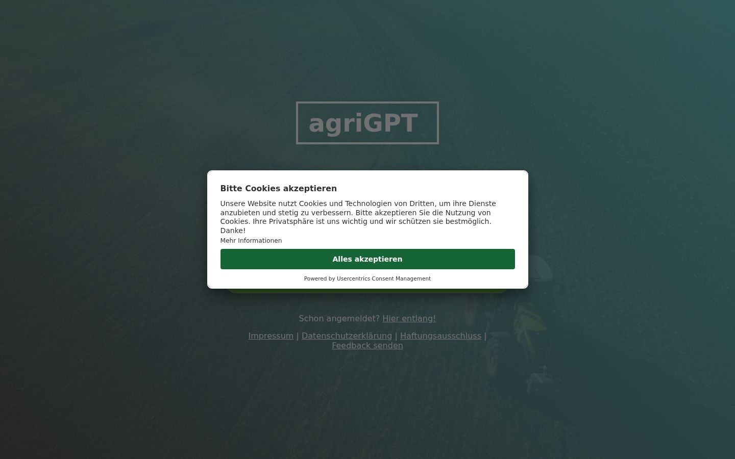 Screenshot del banner di consenso mostrato prima di qualsiasi interazione