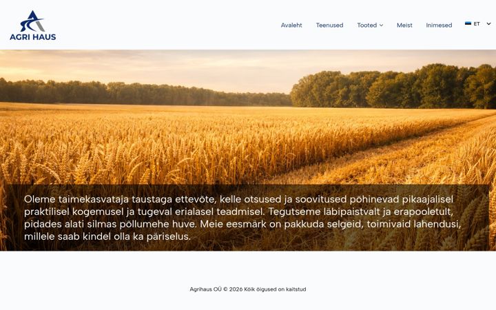 Screenshot of agrihaus.ee