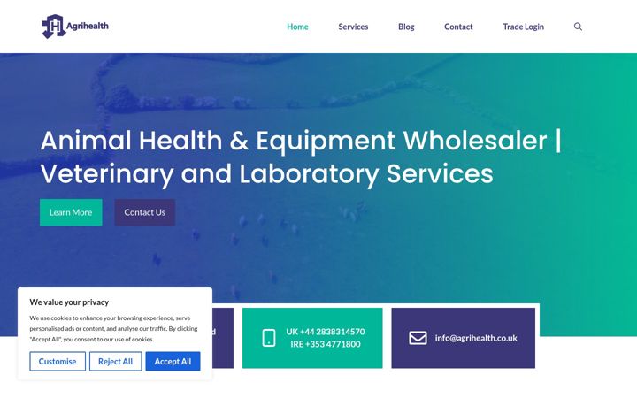 Екранна снимка на agrihealth.ie
