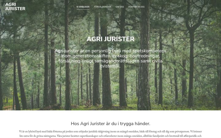 Screenshot of agrijurister.se