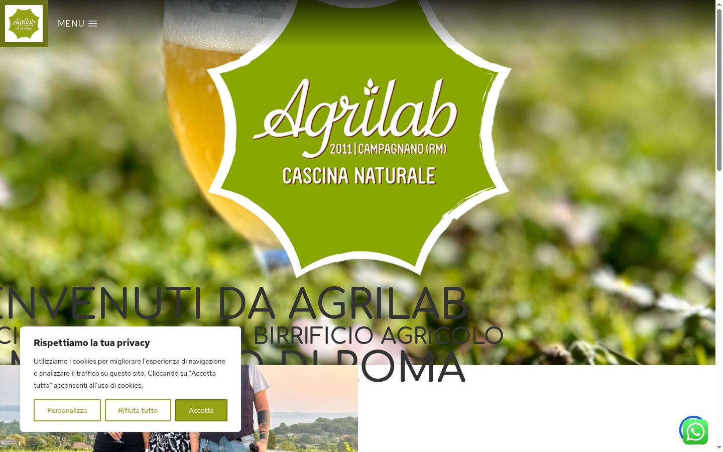 Screenshot del banner di consenso mostrato prima di qualsiasi interazione