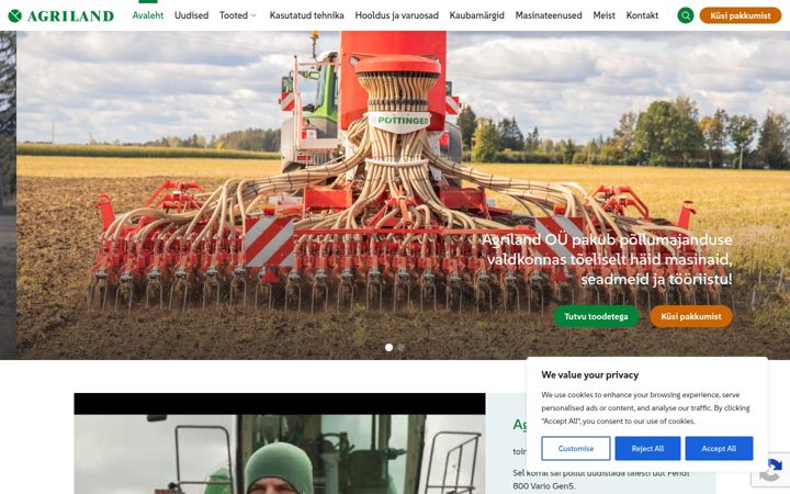 Screenshot of agriland.ee