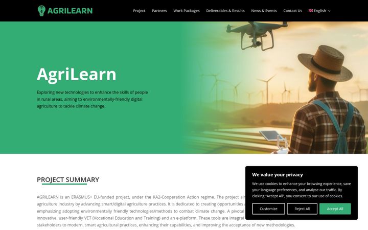 Screenshot of agrilearneu.com