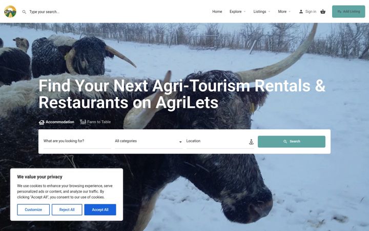 Екранна снимка на agrilets.com
