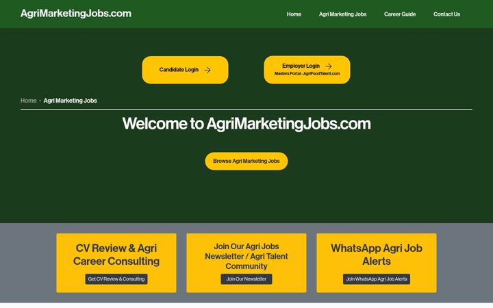 Екранна снимка на agrimarketingjobs.com
