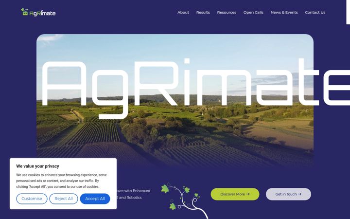 Screenshot of agrimate-project.eu