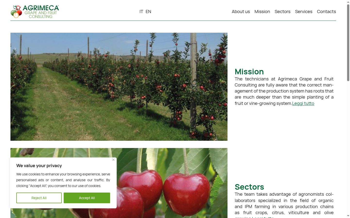 Screenshot of the consent banner shown before any interaction