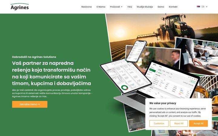 Snimka zaslona za agrines.net