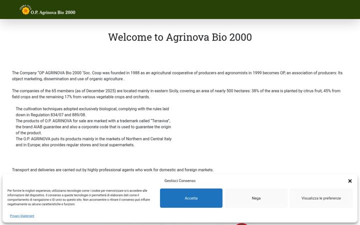 Screenshot of agrinovabio2000.it
