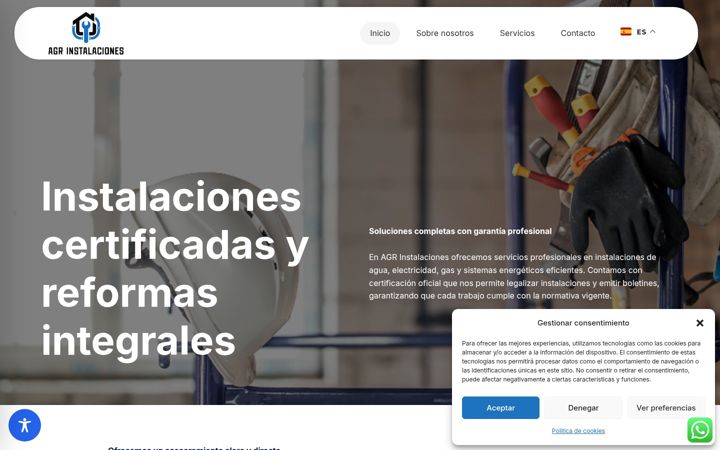 Screenshot of agrinstalaciones.com