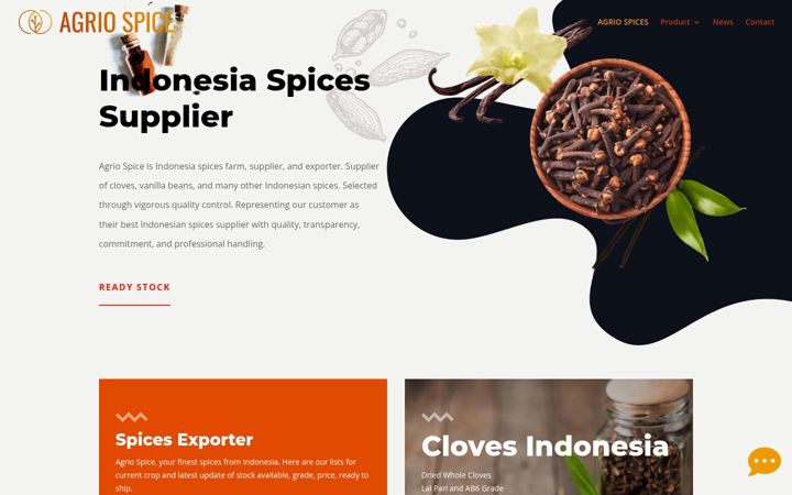 Screenshot stránky agriospice.com